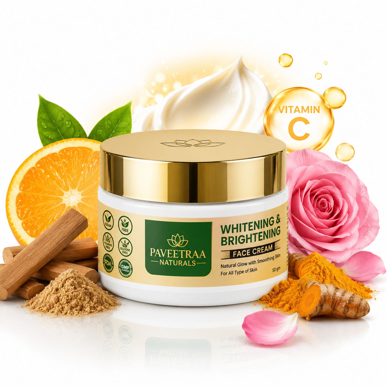 Paveetraa Naturals Face Cream Whitening and Brightening 50ml