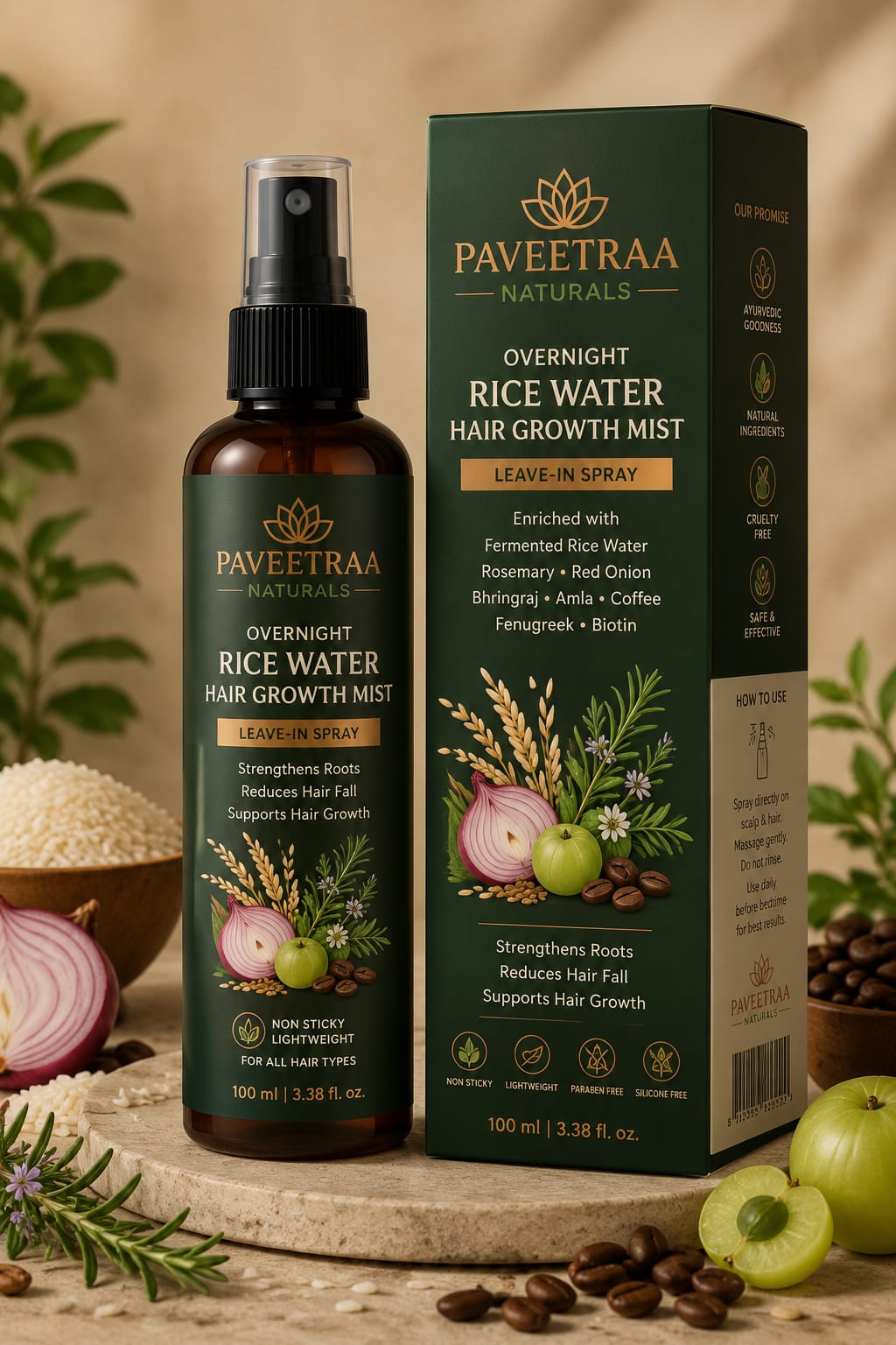 Paveetraa Naturals Rice Water Hair Growth Mist 100ml